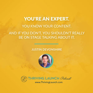 Justin Devonshire Public Speaker Training Thriving Launch Podcast